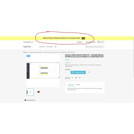 Free prestashop module - display text with timer